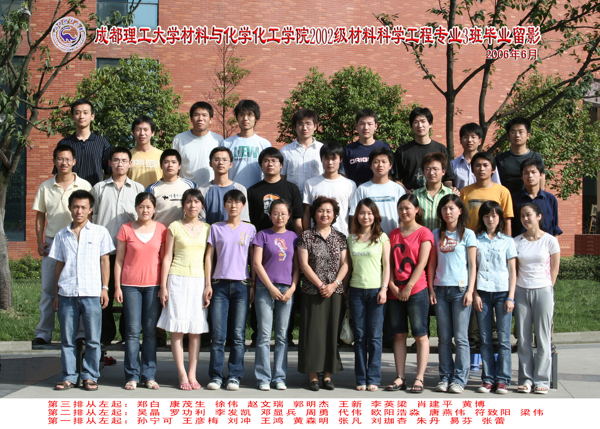 2006届-成都理工大学材料与化学化工学院